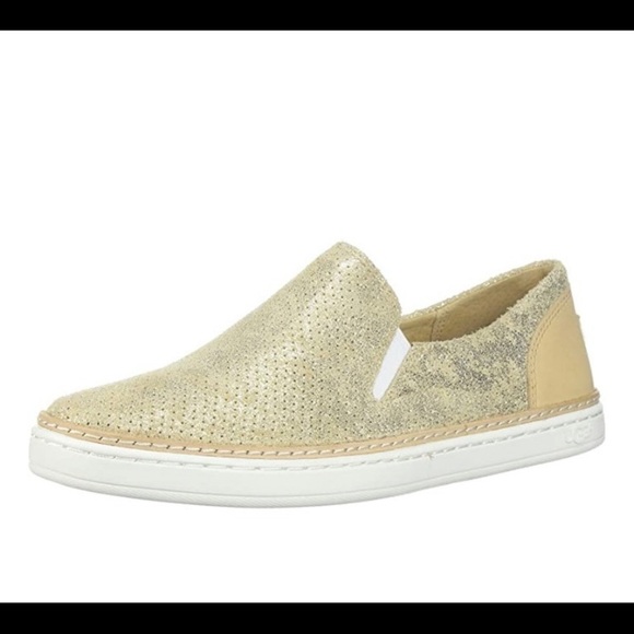 UGG Adley perforated stardust slip on shoes gold size 6 - Picture 1 of 8